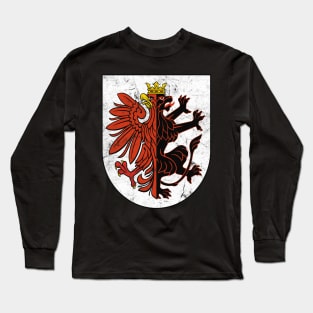 Vintage Distressed Style Poland/Polish Kuyavian-Pomeranian Voivodeship Long Sleeve T-Shirt